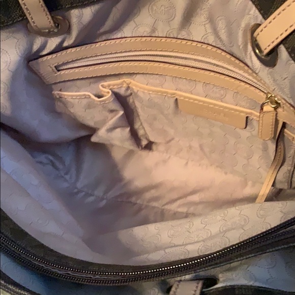 Barely Used Beige and Brown Michael Kors Purse - Picture 7 of 12